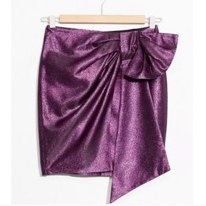 & Other Stories metallic purple skirt